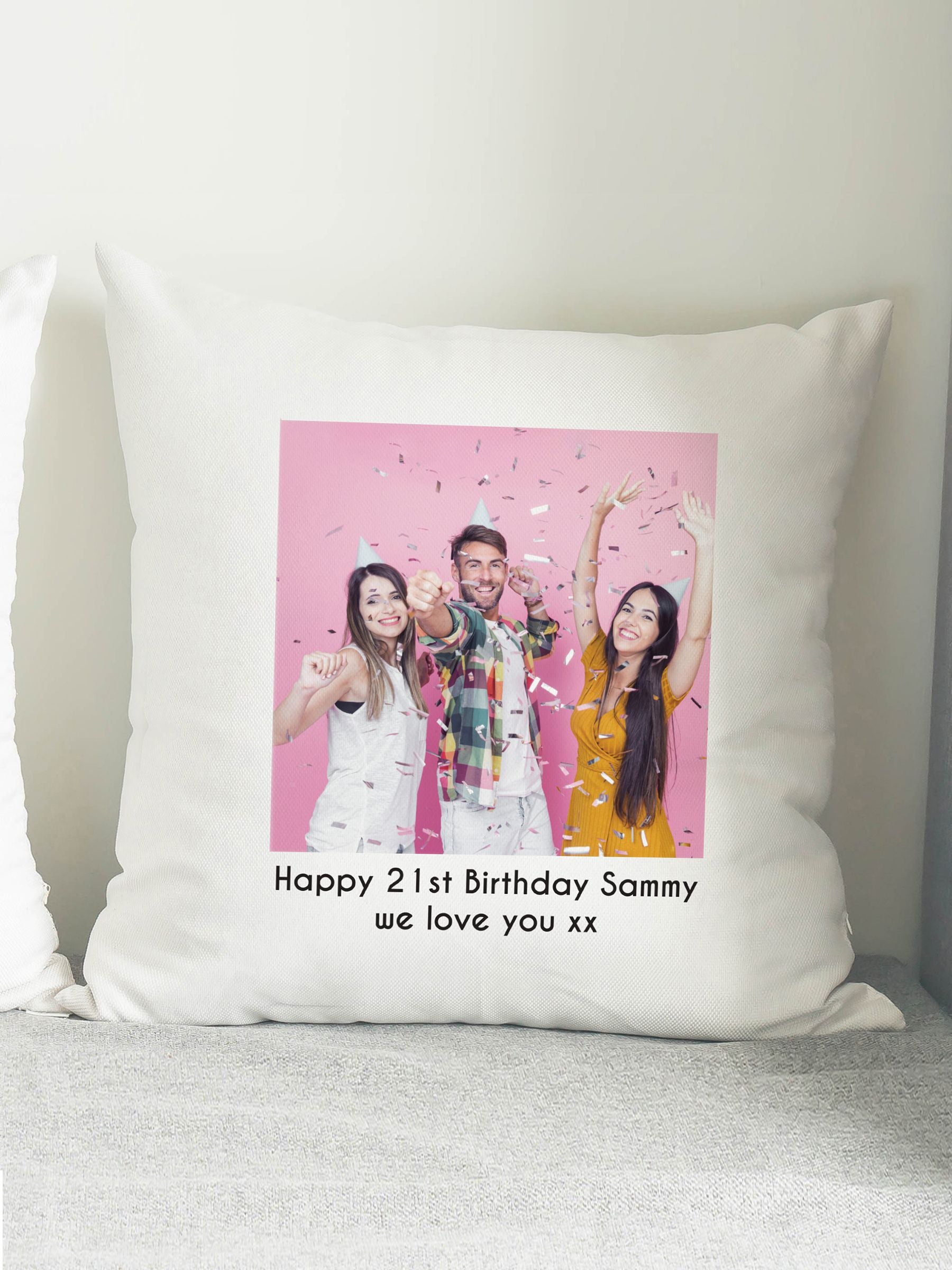 PMC personalised photo cushion 245x245mm with custom image - British product