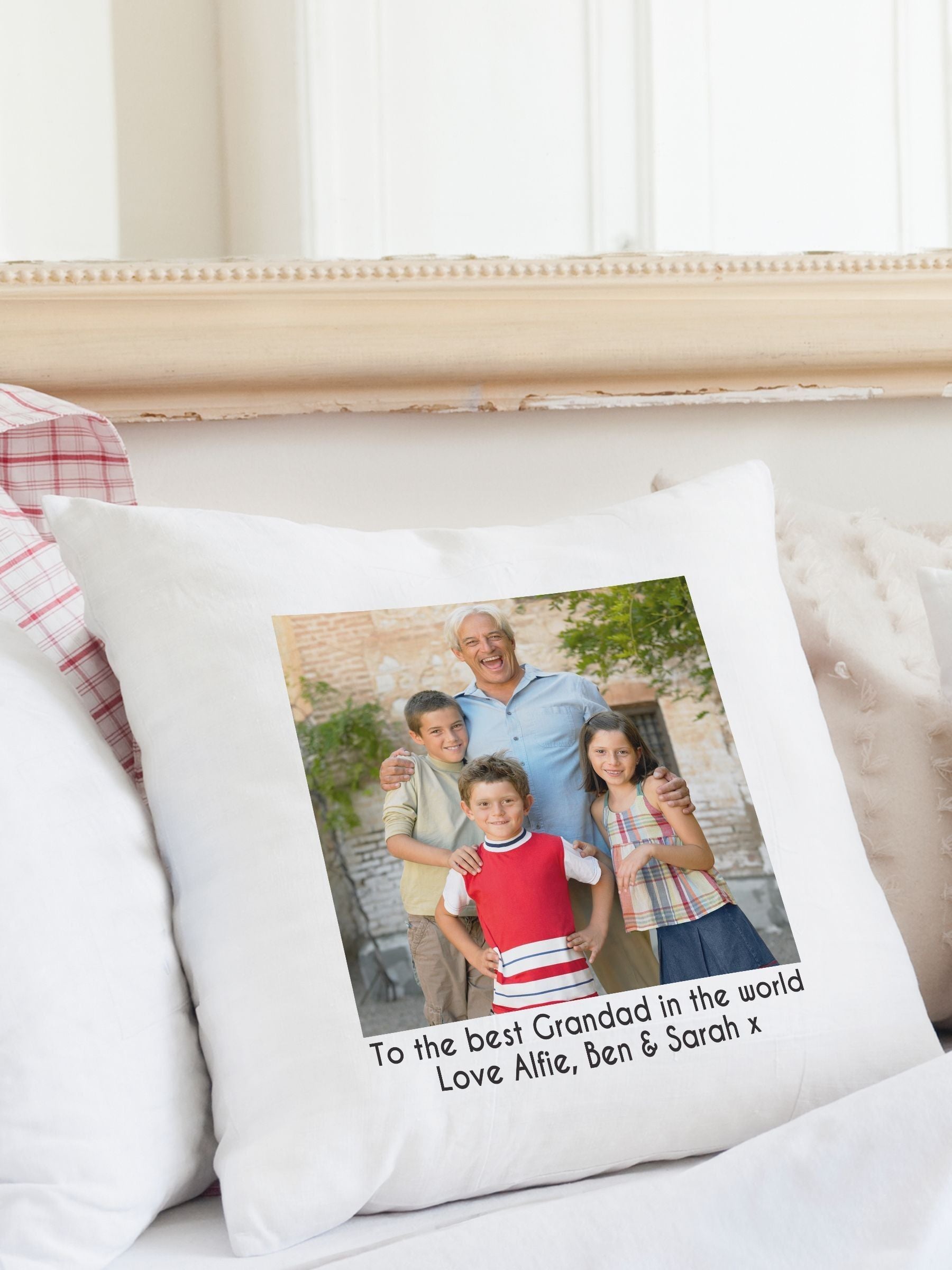PMC personalised photo cushion 245x245mm with custom image - British product