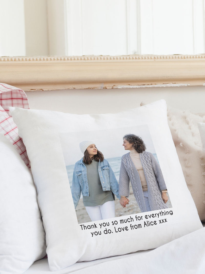 PMC personalised photo cushion 245x245mm with custom image - British product