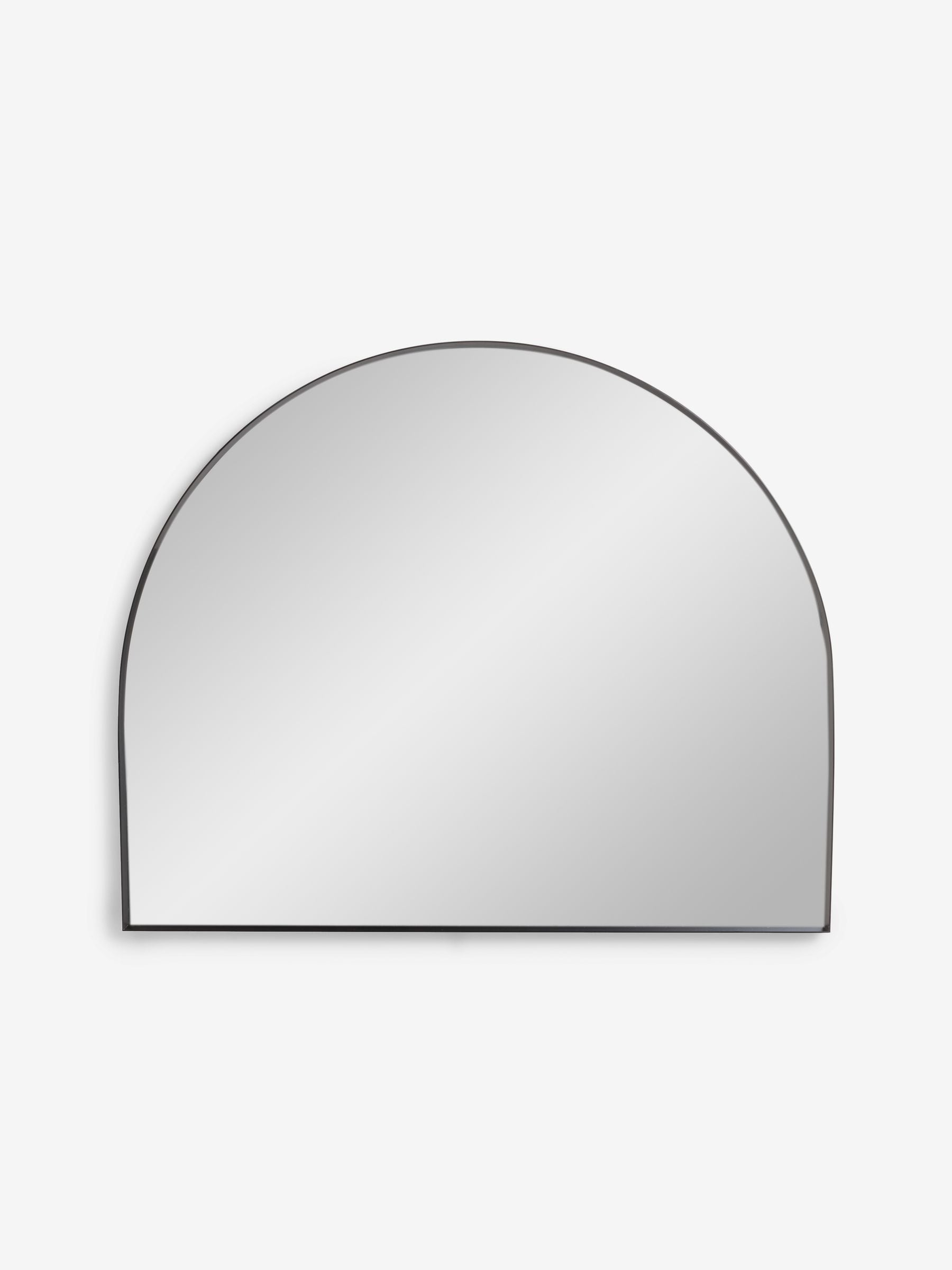 Black metal arched wall mirror 90cm x 110cm - British product