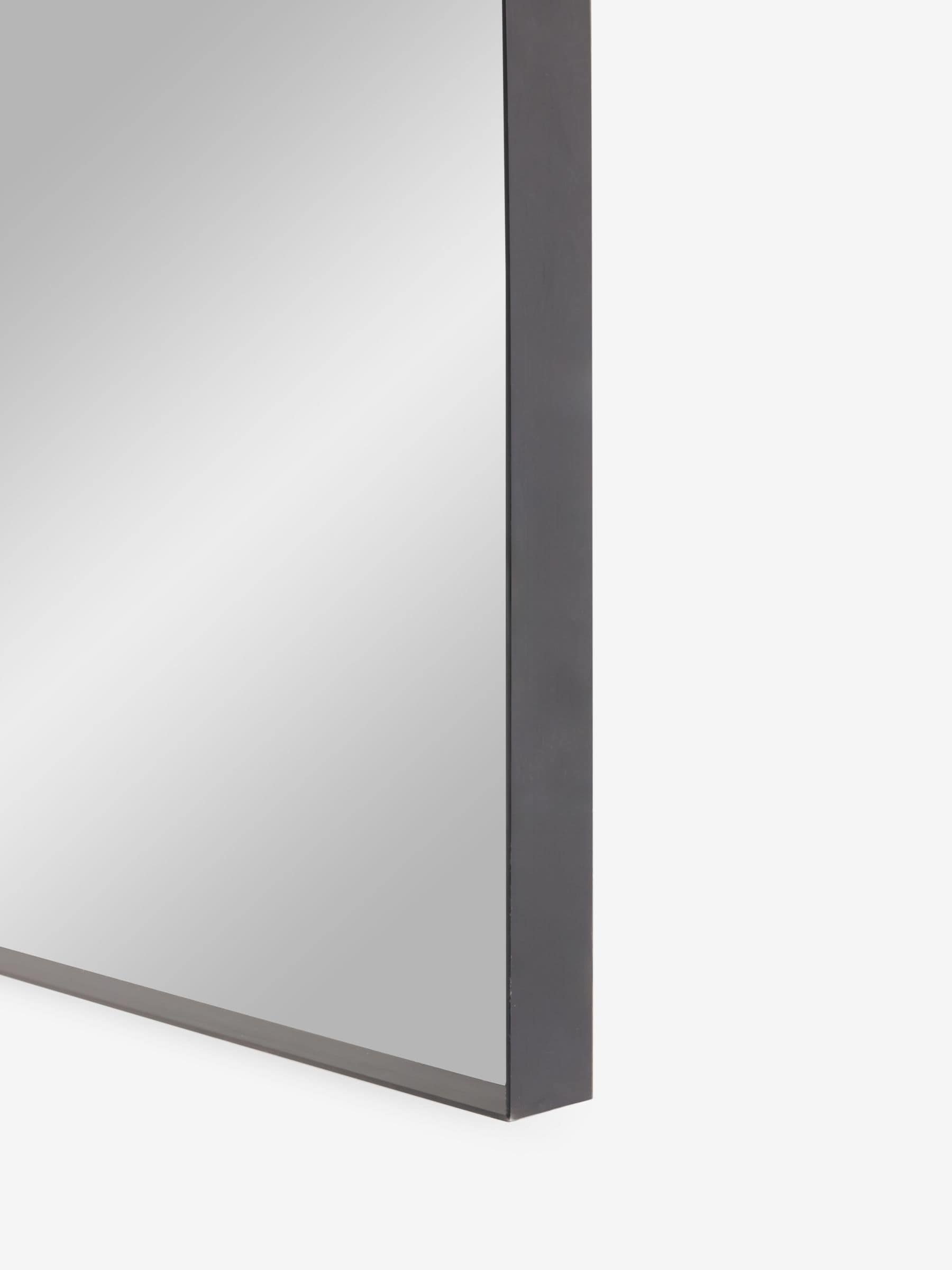 Black metal arched wall mirror 90cm x 110cm - British product