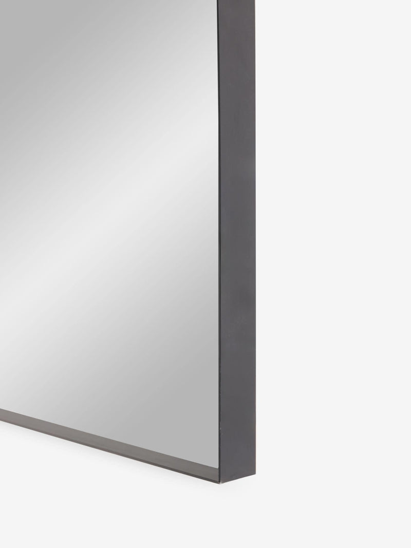 Black metal arched wall mirror 90cm x 110cm - British product
