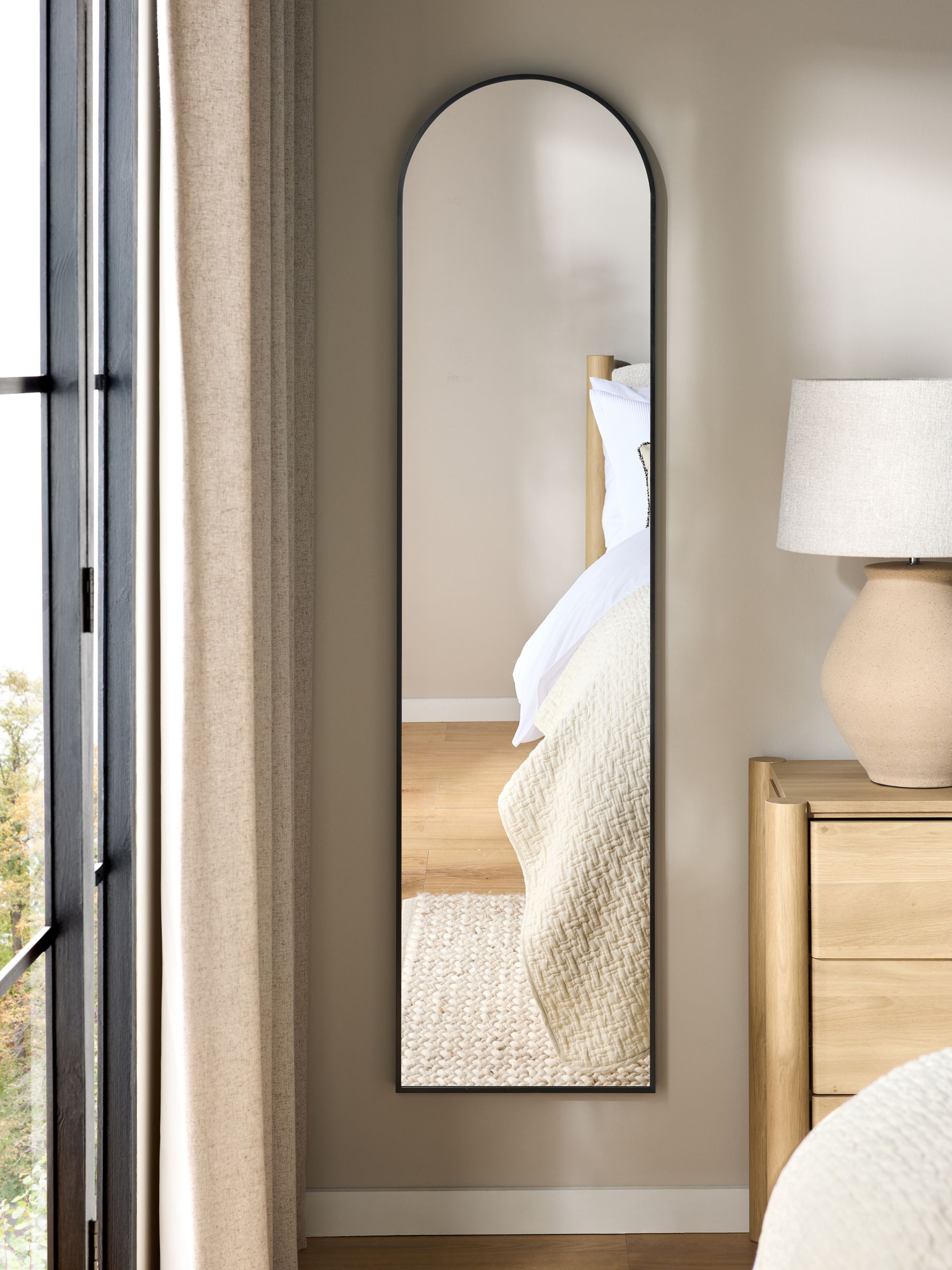 Arch full length wall mirror with gold metal frame 171cm x 75.5cm - British product