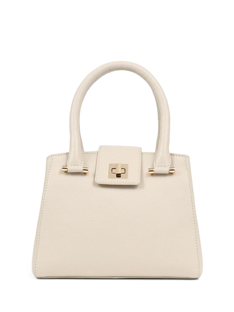 Jones Bootmaker Cream Whimsy Leather Top Handle Tote Bag