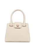 Jones Bootmaker Cream Whimsy Leather Top Handle Tote Bag