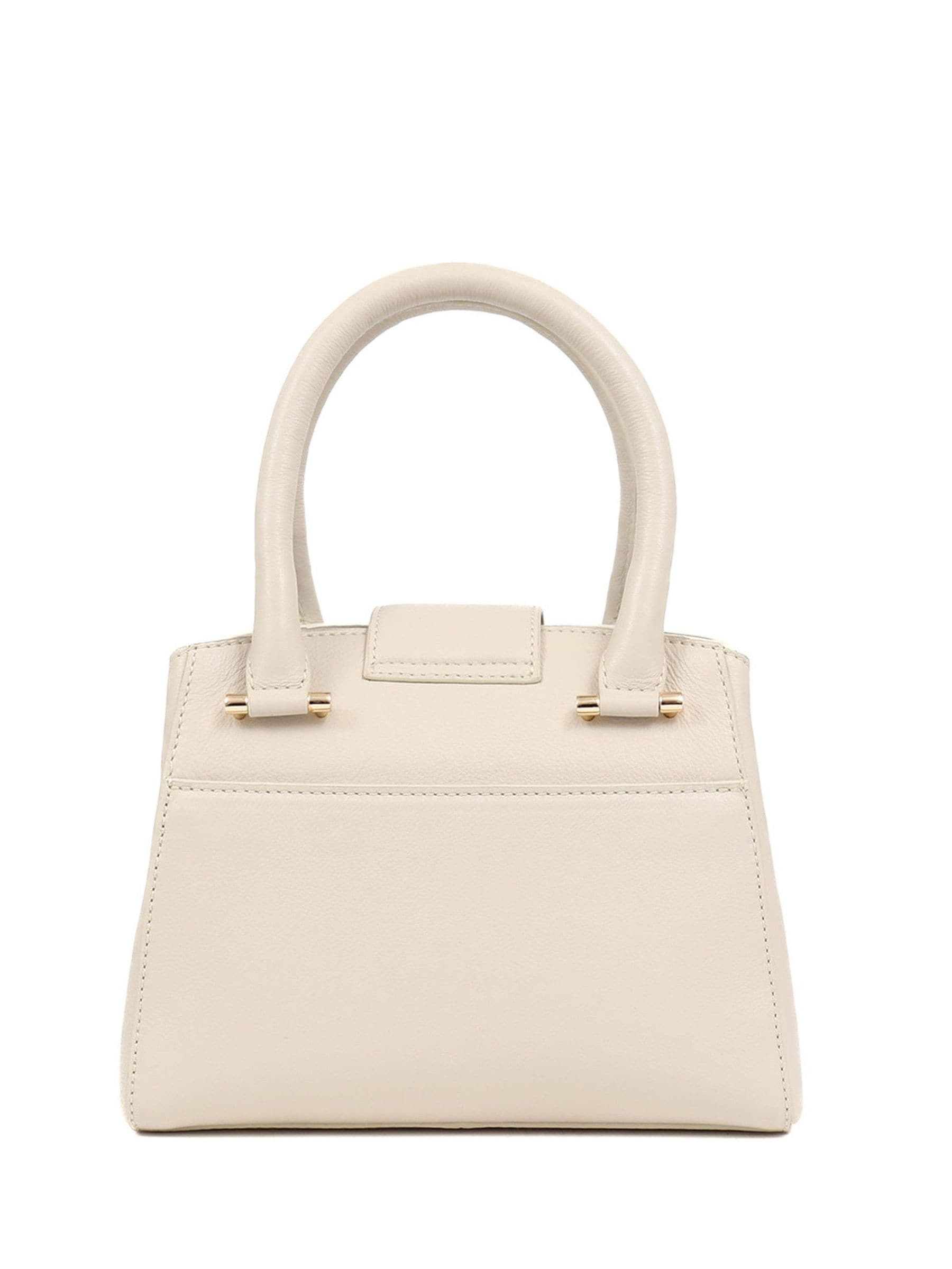 Jones Bootmaker Cream Whimsy Leather Top Handle Tote Bag