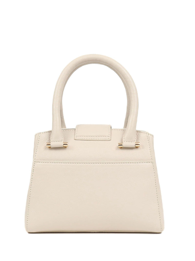 Jones Bootmaker Cream Whimsy Leather Top Handle Tote Bag