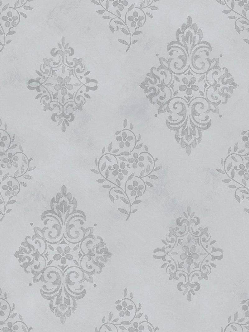 Shabby Chic Blue Diamond Motif A4 wallpaper sample, UK version