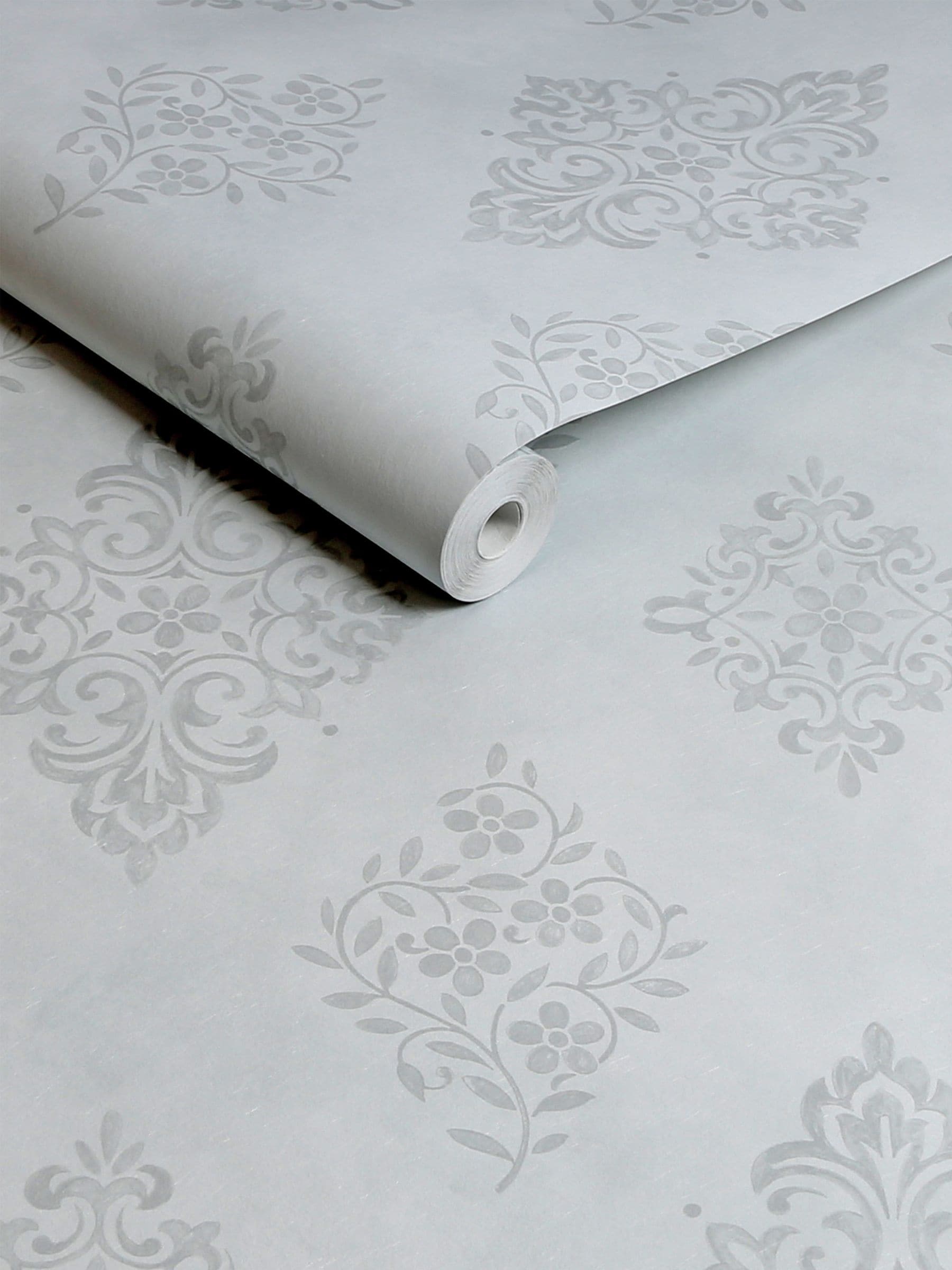 Shabby Chic Blue Diamond Motif A4 wallpaper sample, UK version