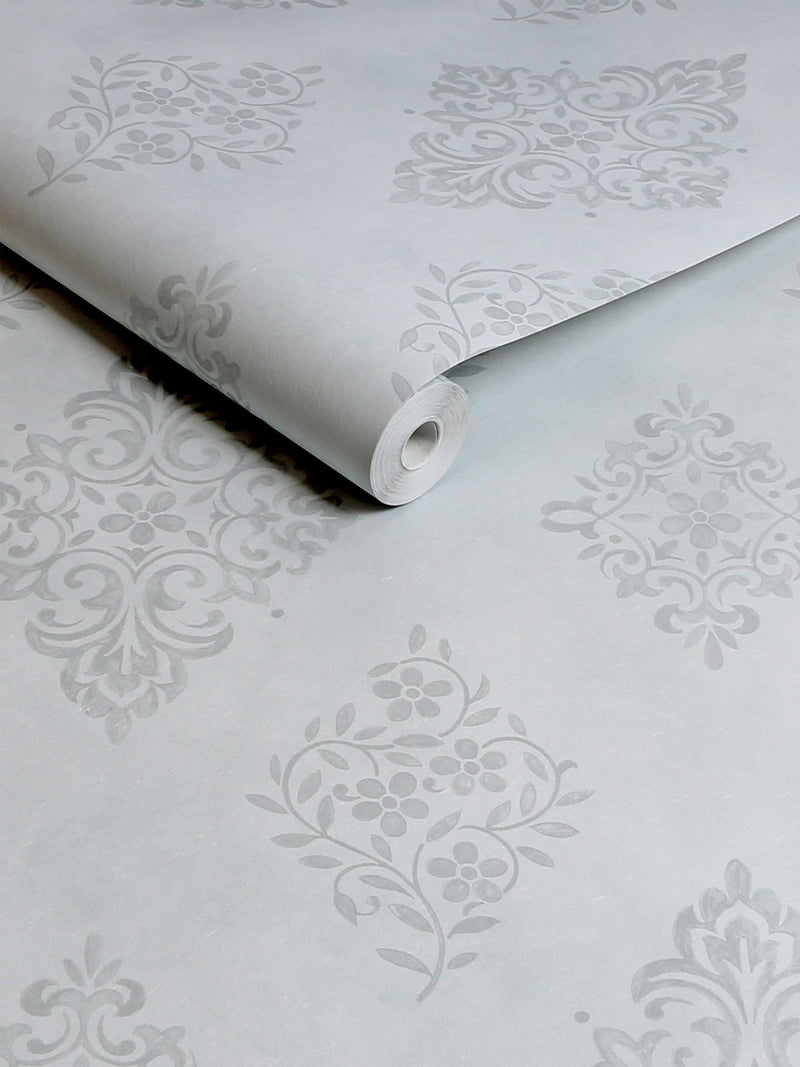 Shabby Chic Blue Diamond Motif A4 wallpaper sample, UK version