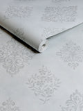 Shabby Chic Blue Diamond Motif A4 wallpaper sample, UK version