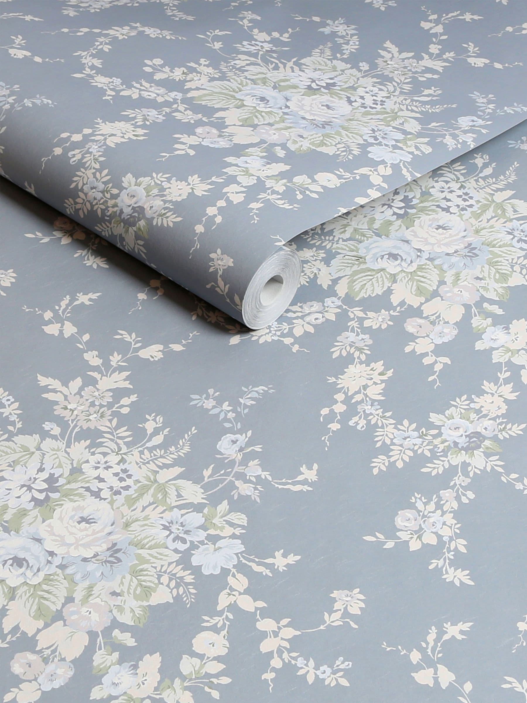 Shabby Chic Garden Floral wallpaper sample A4 (British brand)