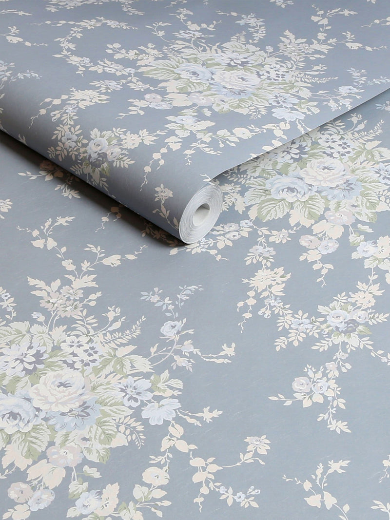 Shabby Chic Garden Floral wallpaper sample A4 (British brand)