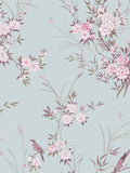Shabby Chic Blue Bird Chinoiserie A4 wallpaper sample (British brand)