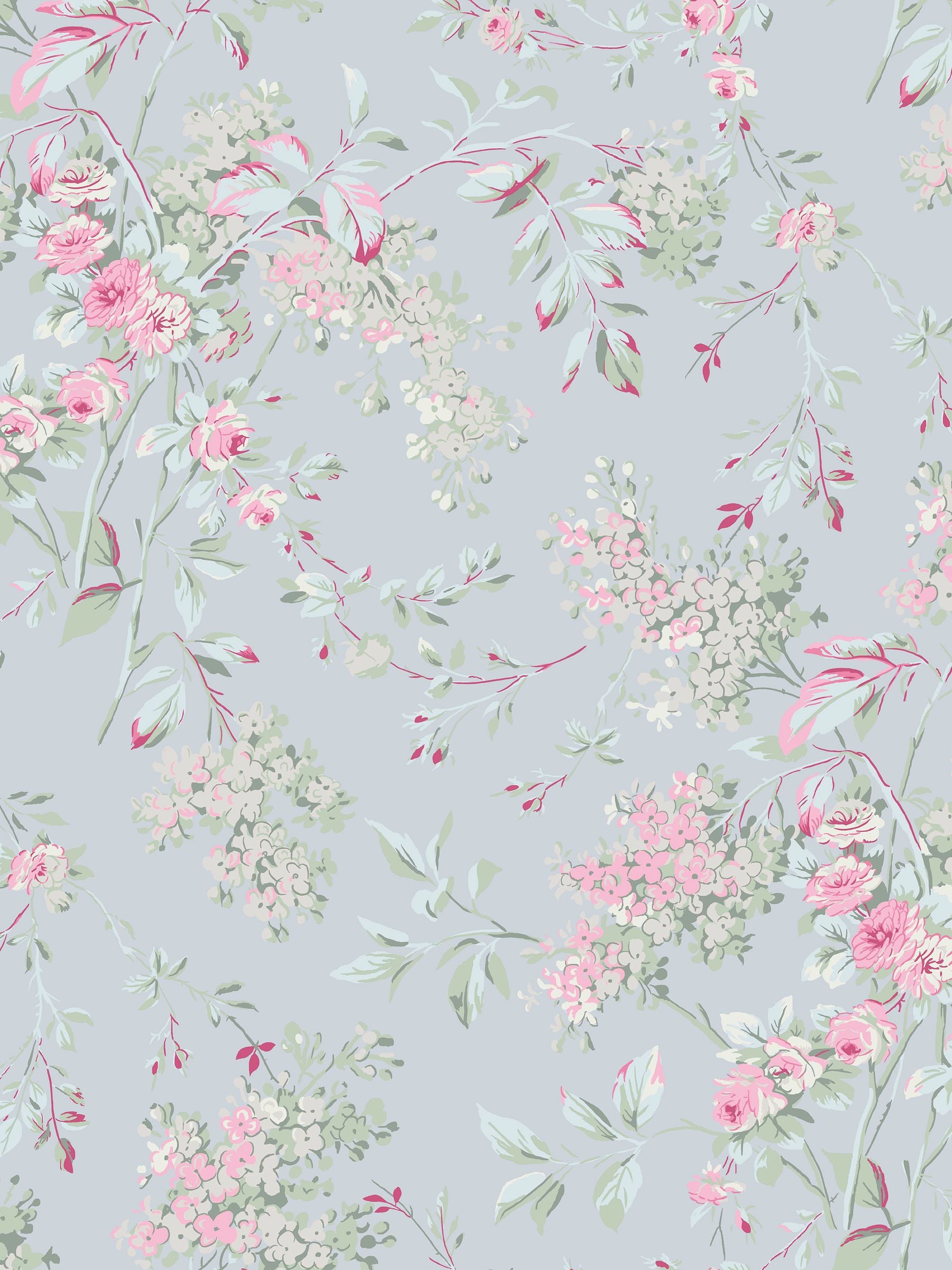 Shabby Chic Blue Chelsea wallpaper sample A4, UK version