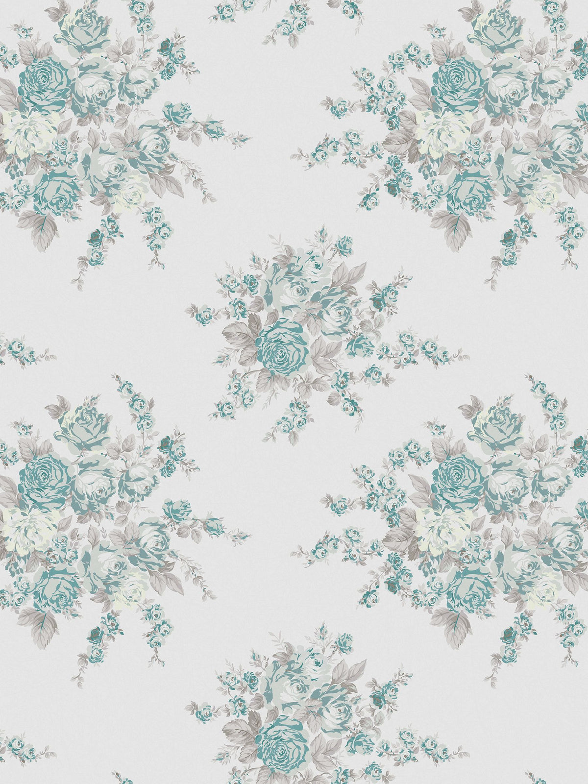 Shabby Chic by Rachel Ashwell® Teal Rose Blossom A4 Wallpaper Sample
