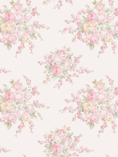 Next Shabby Chic by Rachel Ashwell Pink Multi Rose Blossom A4 Wallpaper Sample- Buy online at McGrocer