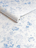 Shabby Chic Blue Romantic Rose wallpaper sample A4 - British product