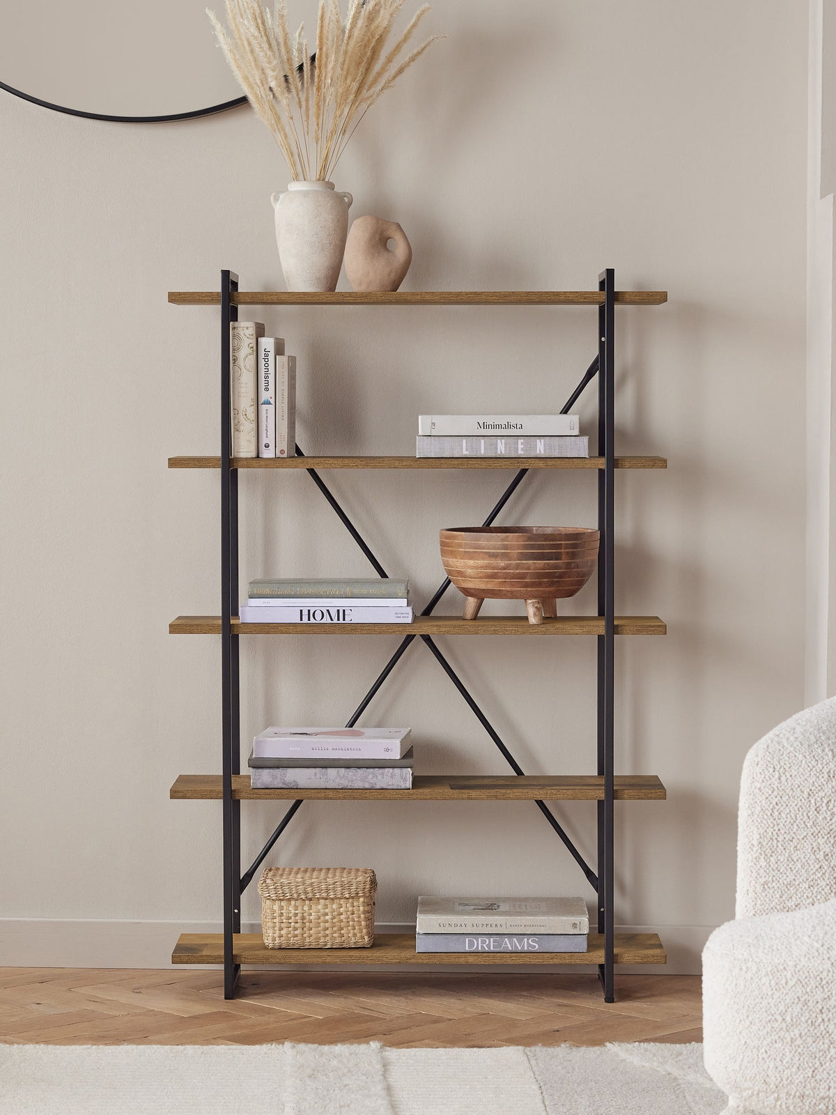 Bronx Dark 5 Tier Wall Shelves