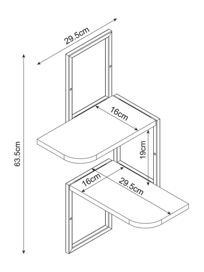 Natural Bronx 2 tier concrete effect corner shelf, UK version