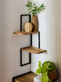 Natural Bronx 2 tier concrete effect corner shelf, UK version