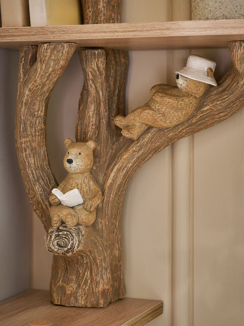 Natural Bertie Bear corner shelf - British product