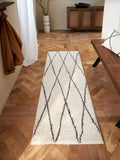 Monochrome washable Berber runner rug 200cm - British product