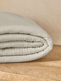 Natural Carrie quilted velvet bedspread, imported from the UK