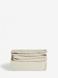 Natural Carrie quilted velvet bedspread, imported from the UK