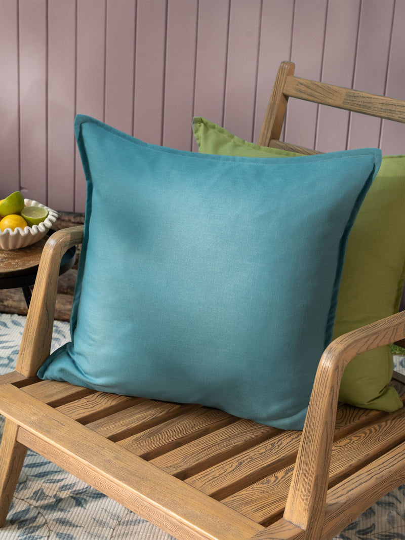 Voyage Maison teal square outdoor cushion - British product