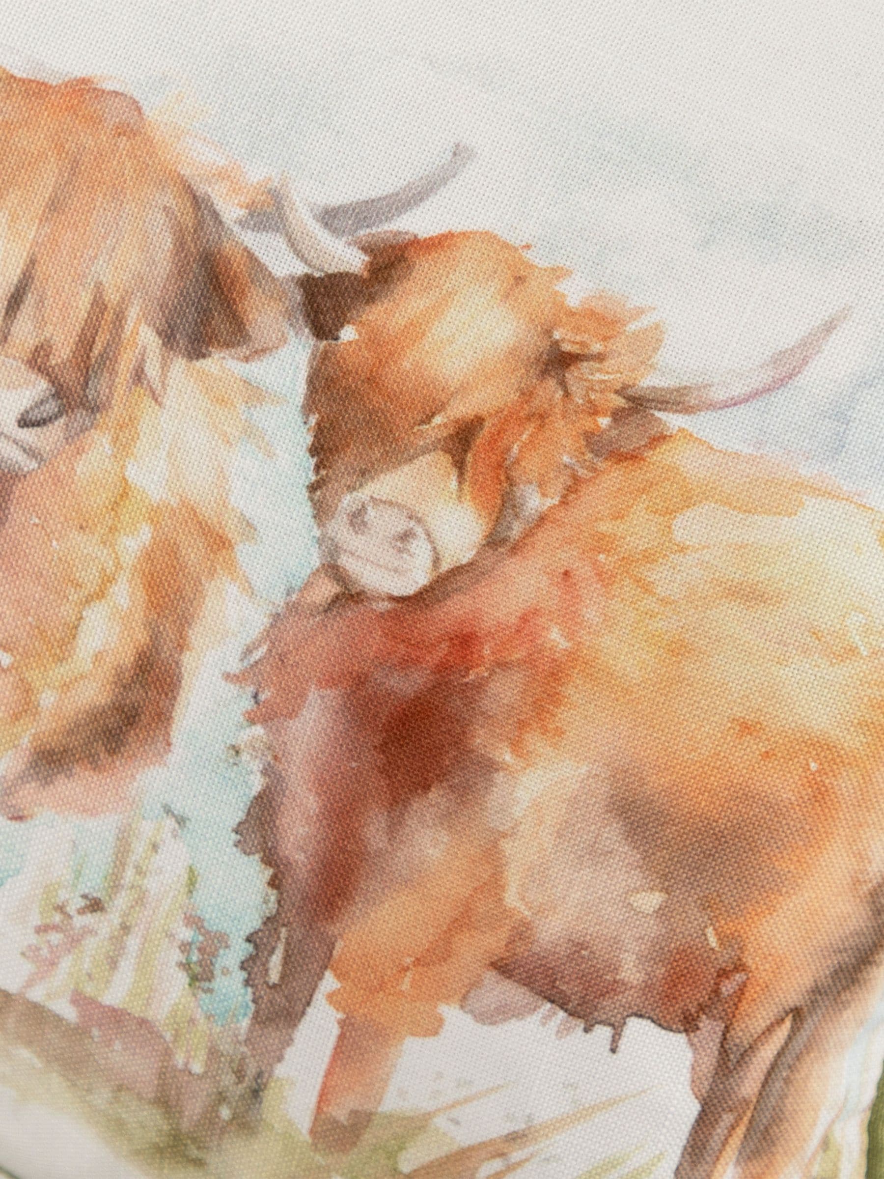 Voyage Maison outdoor cushion with Highland Cattle design 50x30cm, imported from the UK