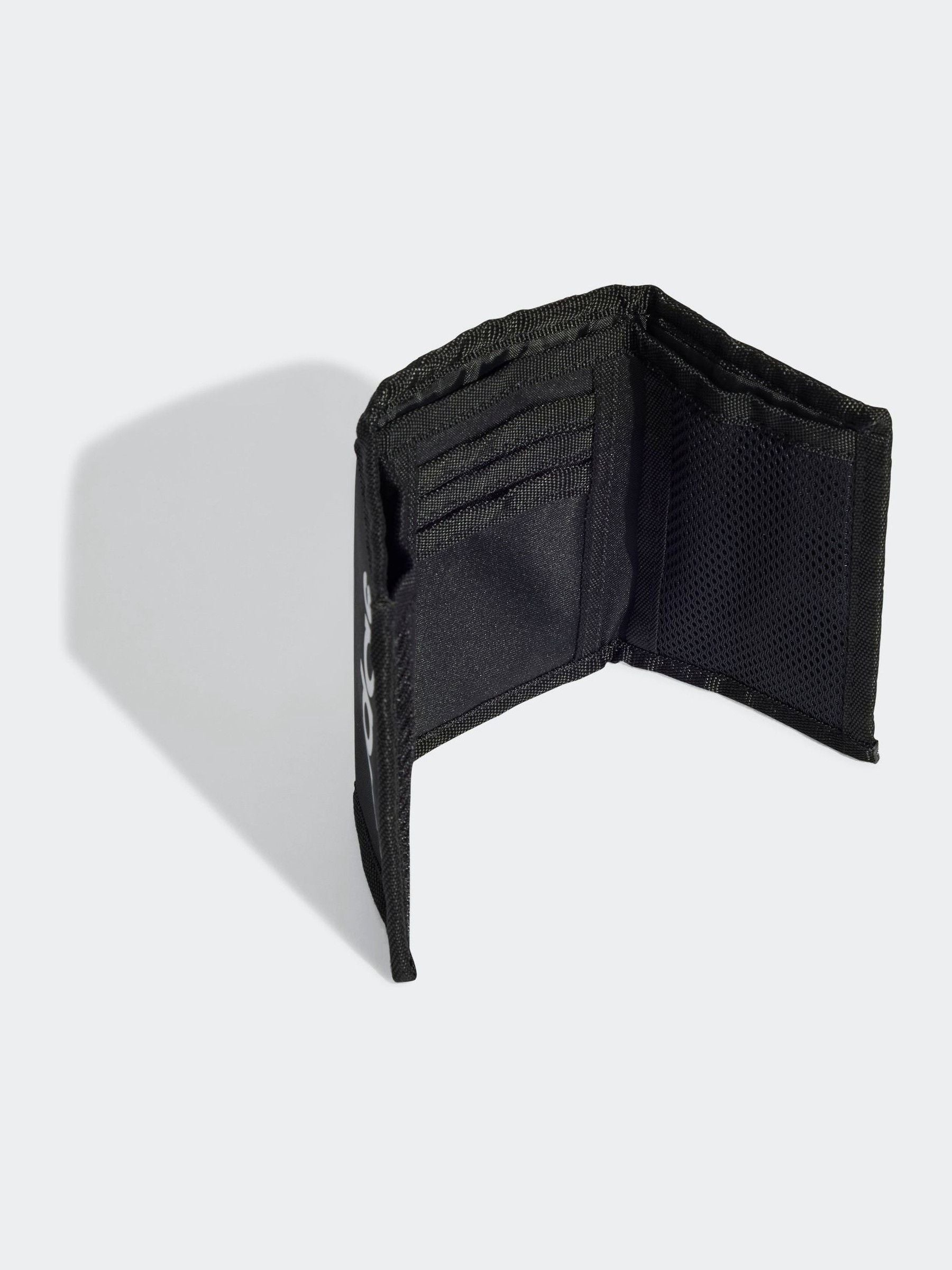 Adidas black linear bifold wallet with card slots (British brand)