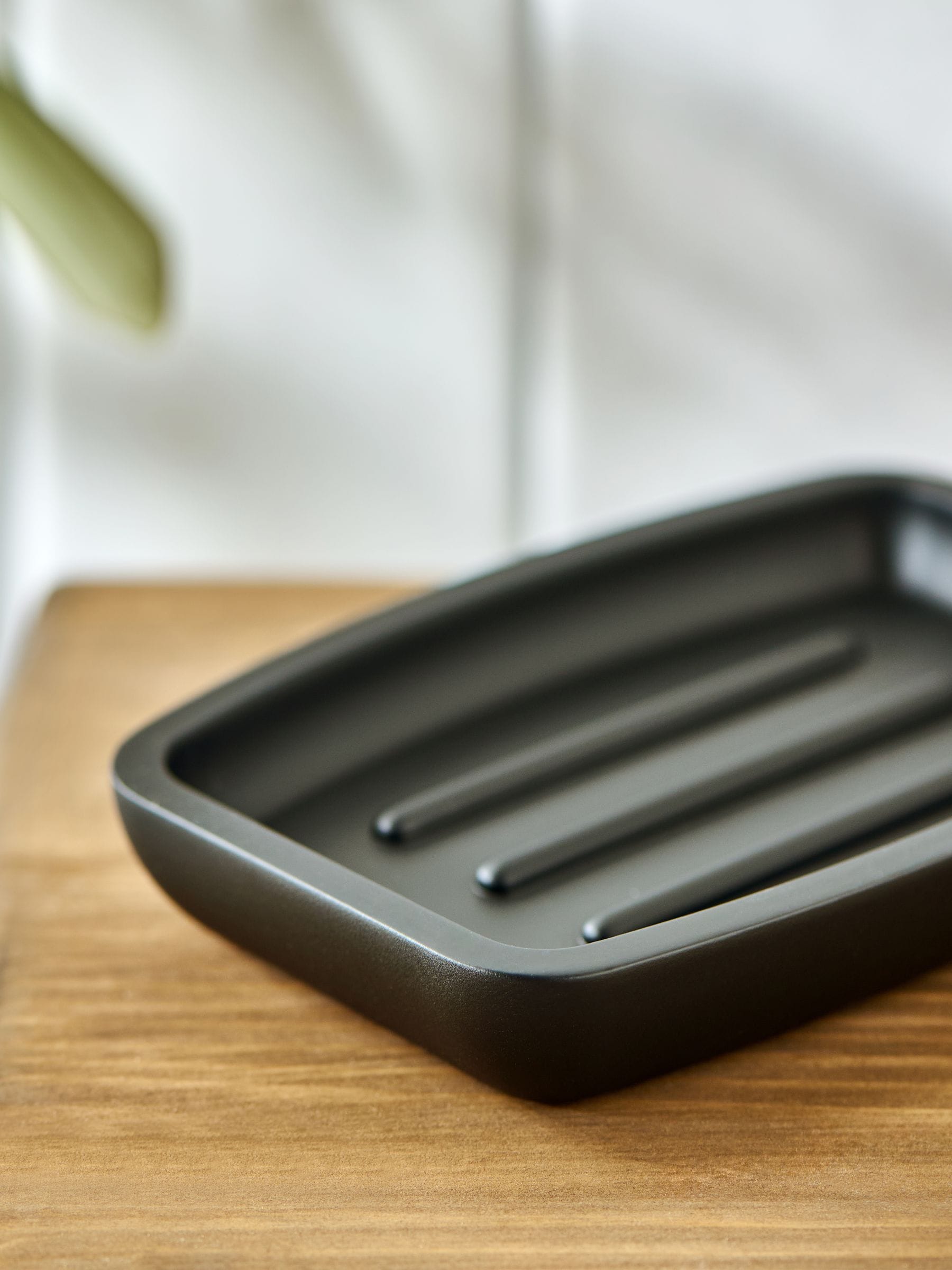 Moderna black soft touch soap dish - British product