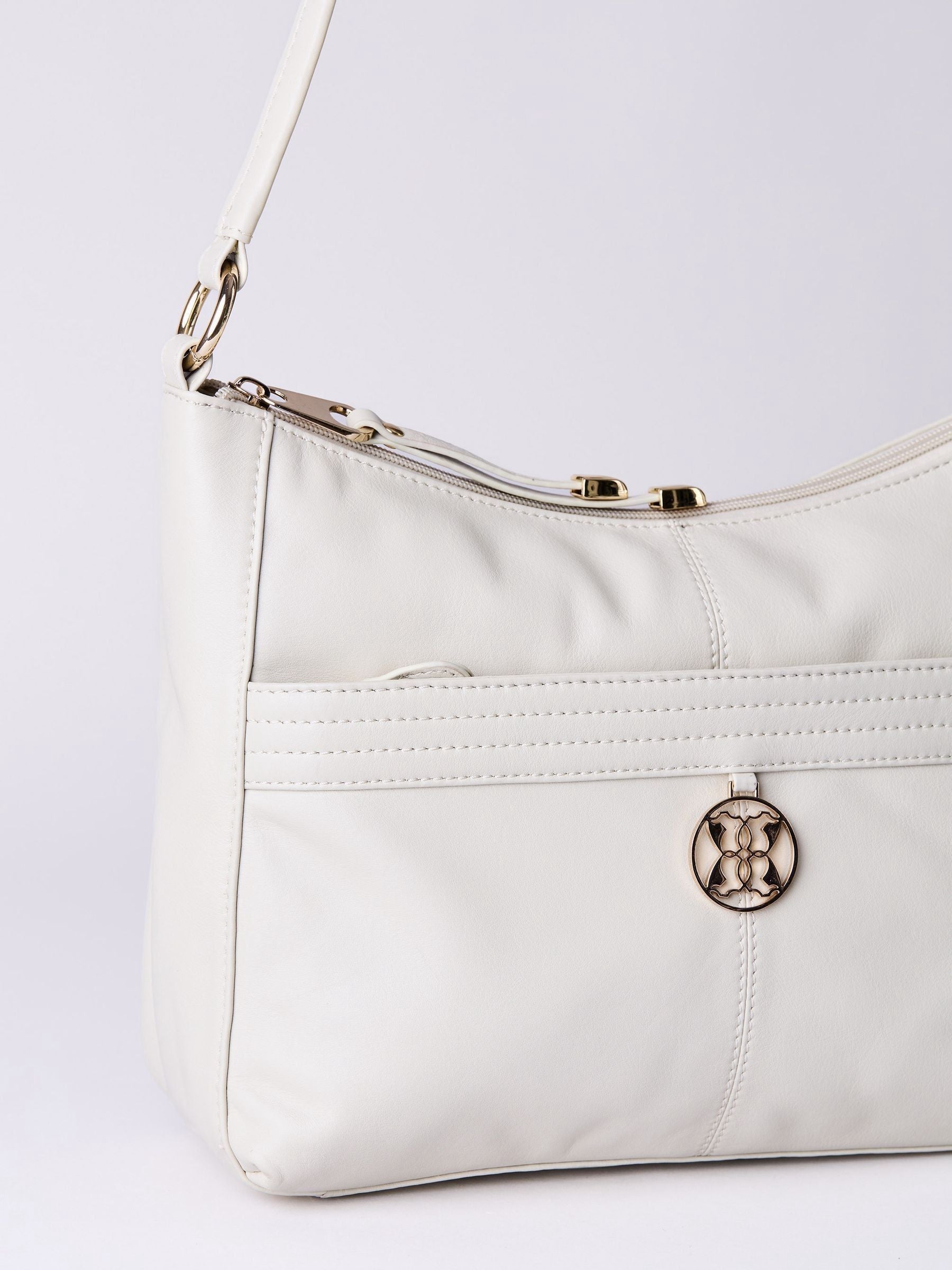 Lakeland Leather white Cartmel shoulder bag (British brand)