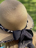 Solesmith cream leopard print personalised straw hat, UK version