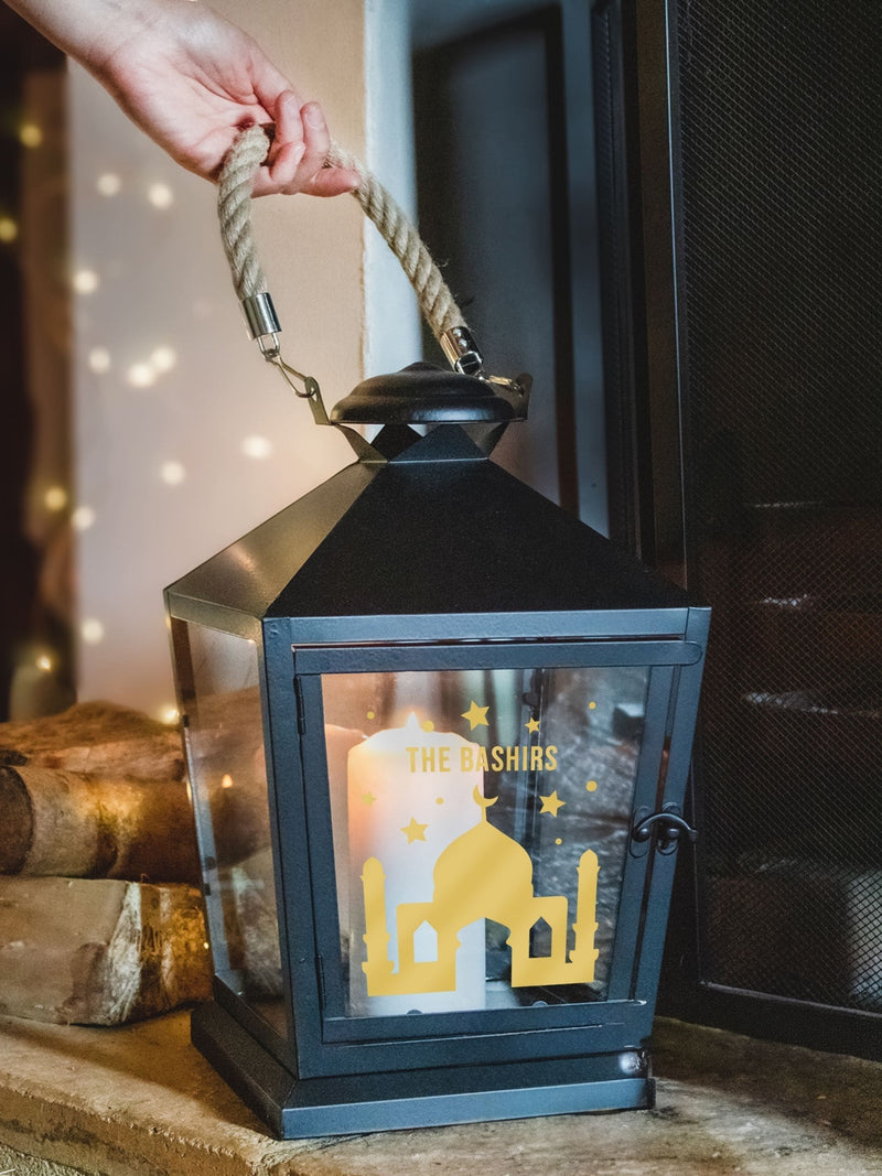 Jonnys Sister Personalised Eid Large Lantern Candle Holder, imported from the UK