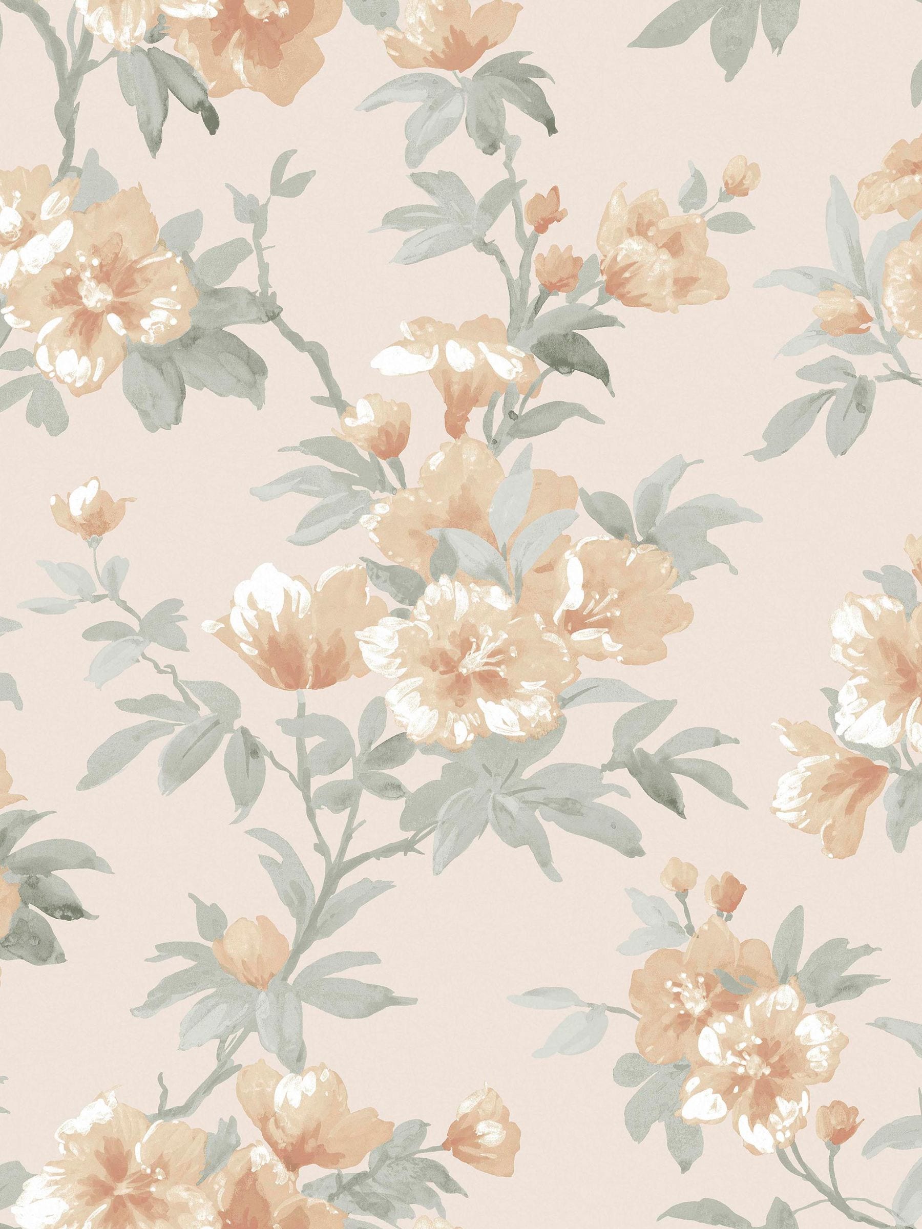 Laura Ashley Apricot Rosamund A4 wallpaper sample, UK version