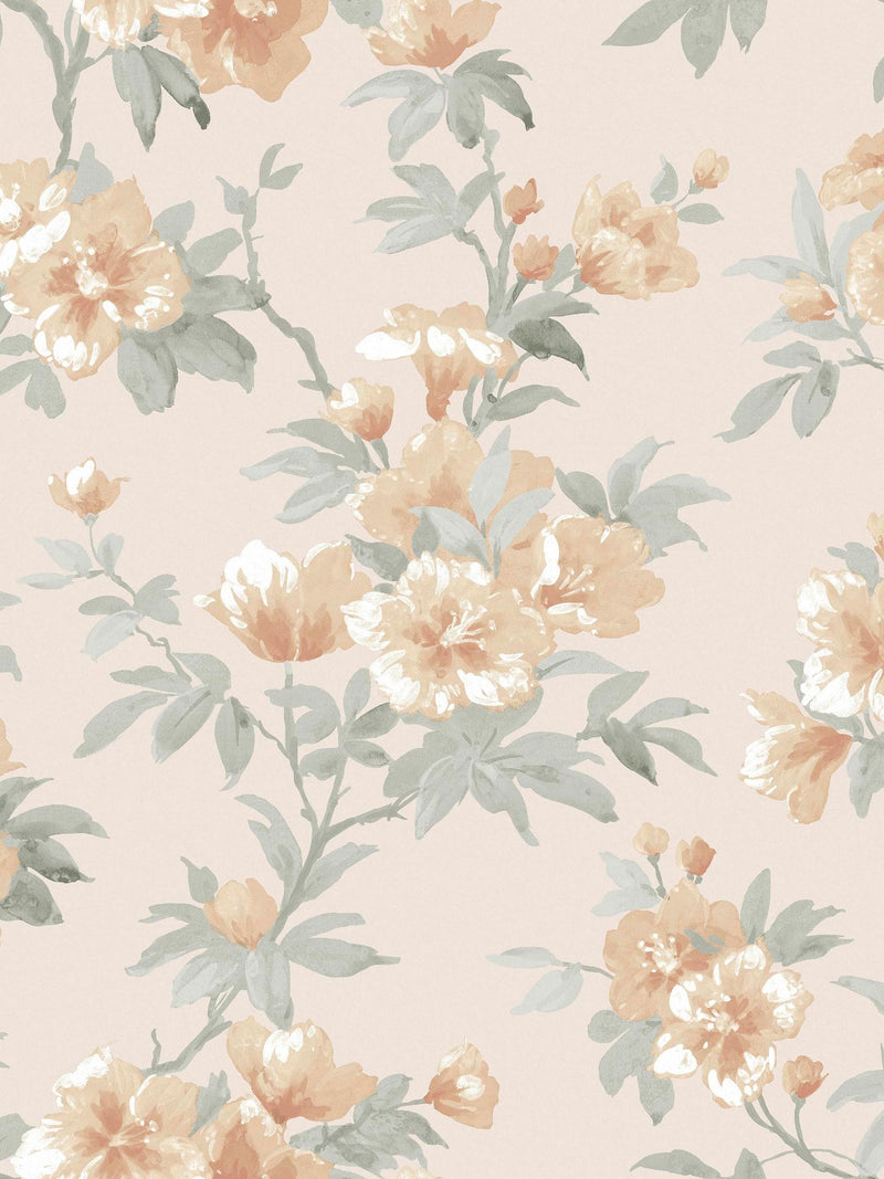 Laura Ashley Apricot Rosamund A4 wallpaper sample, UK version