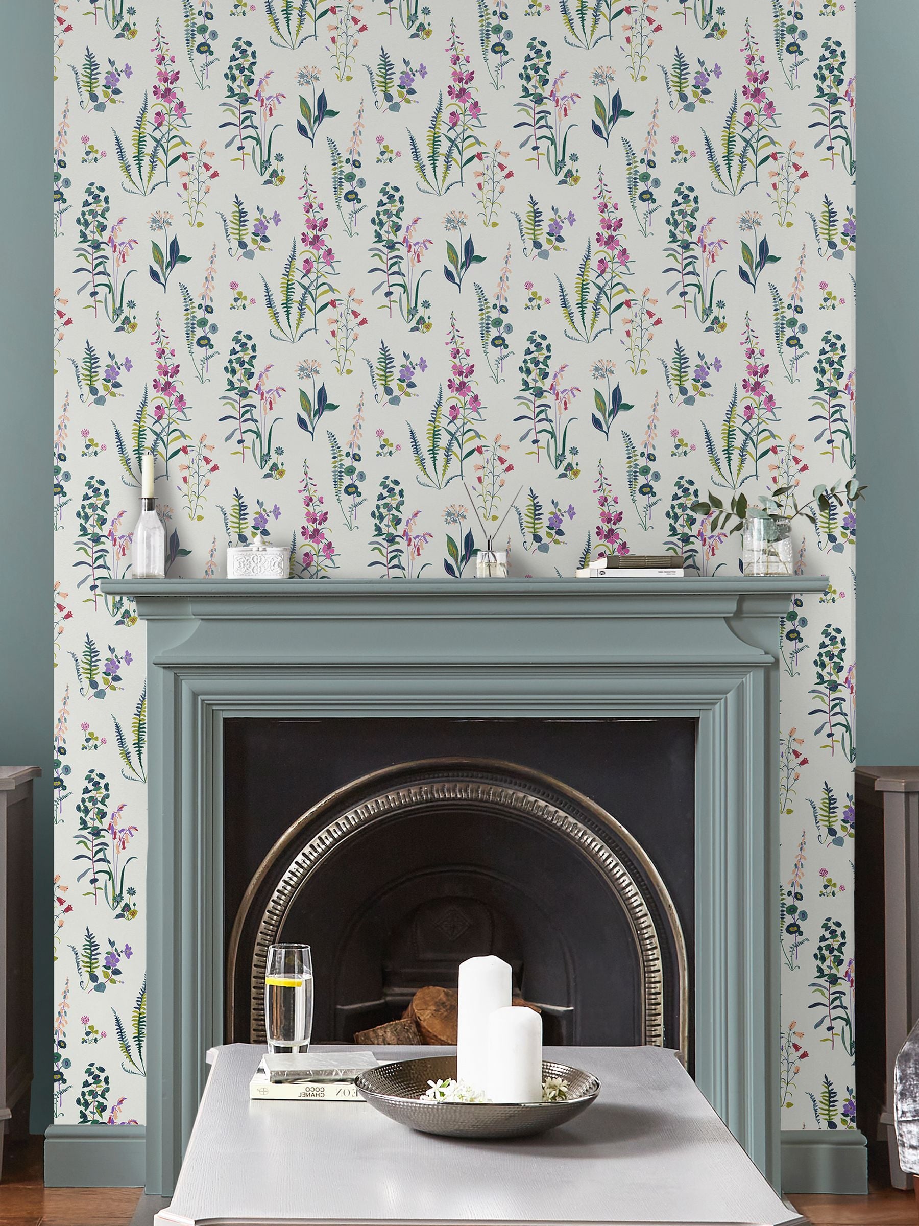 Laura Ashley wallpaper sample Violet Meadowvale Sprigs A4 (British brand)
