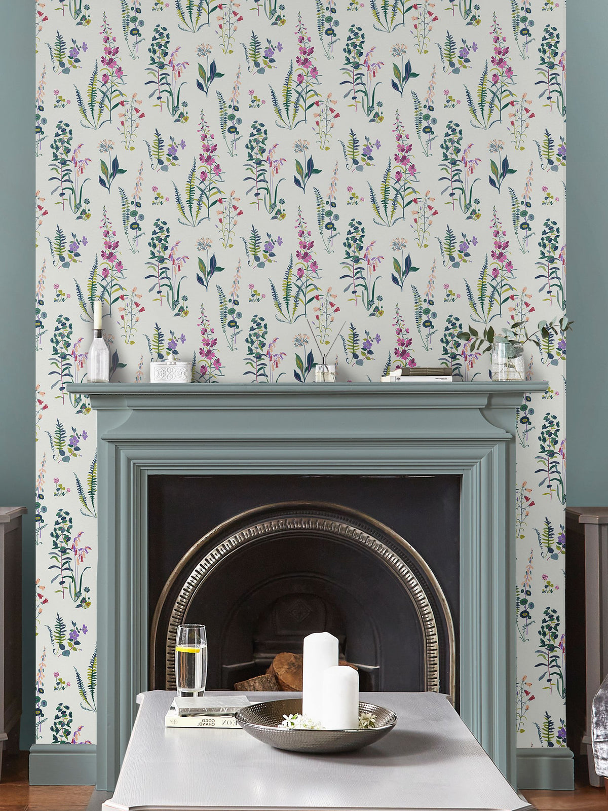 Laura Ashley wallpaper sample Violet Meadowvale Sprigs A4 (British brand)