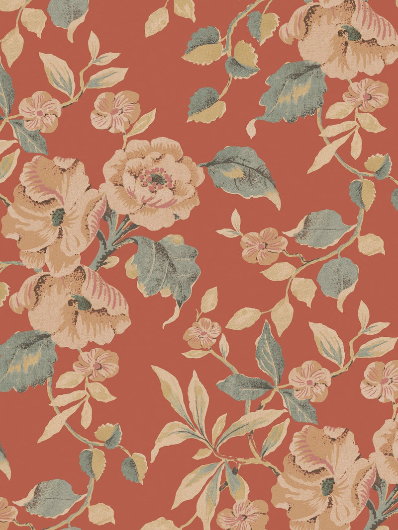Laura Ashley terracotta wallpaper sample A4, UK version