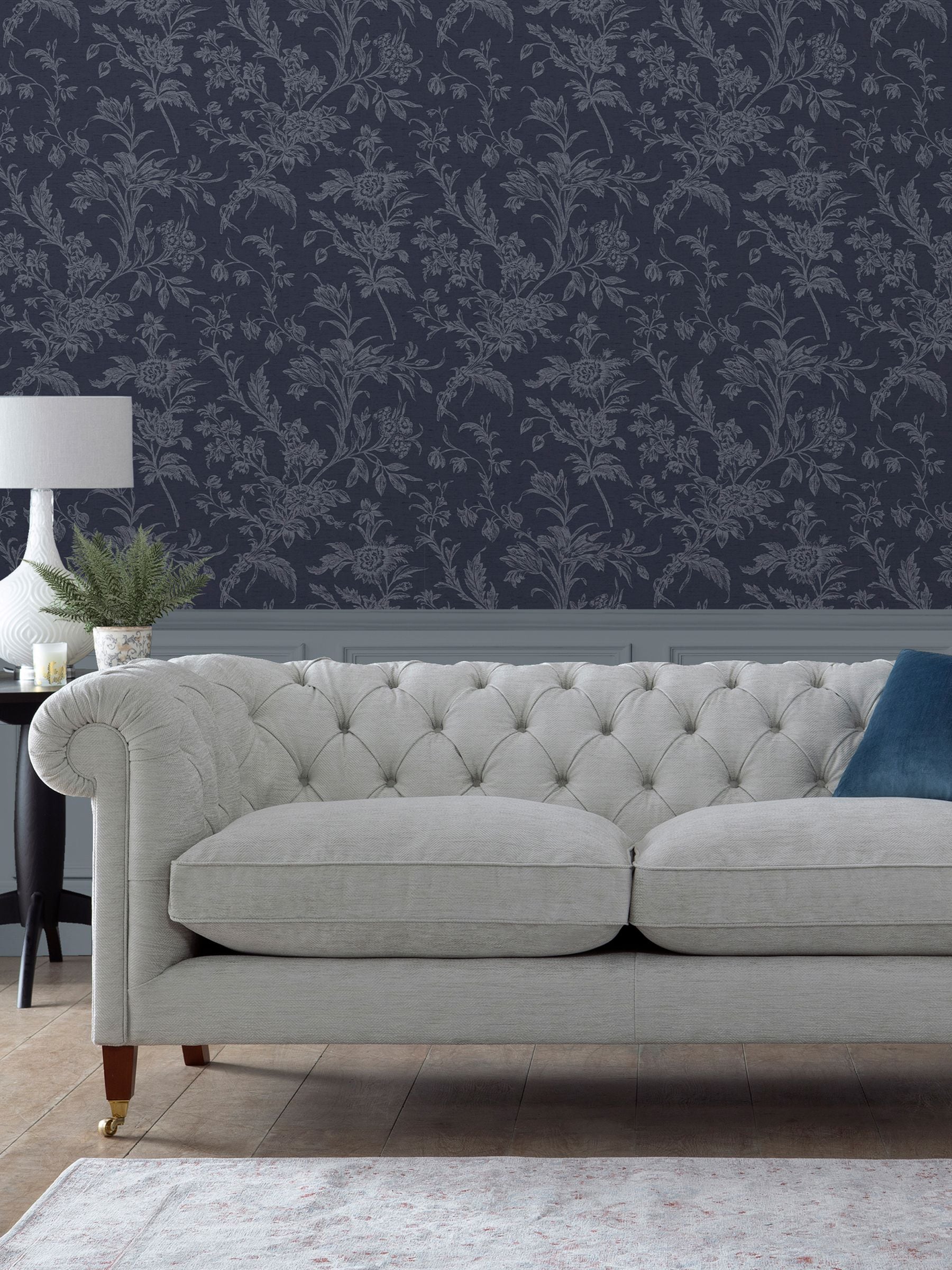 Laura Ashley wallpaper sample Midnight Seaspray Lloyd A4, UK version