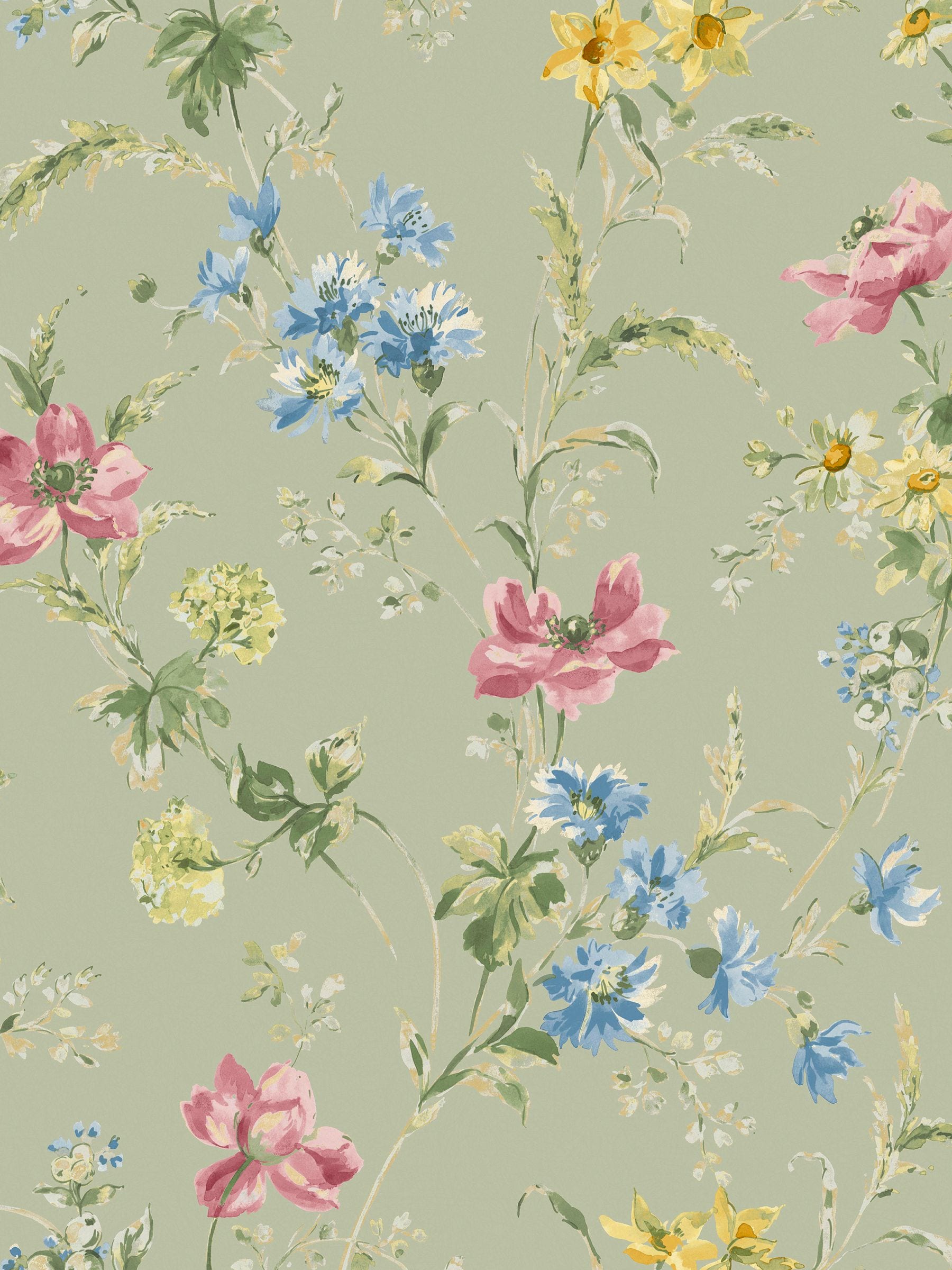 Laura Ashley Poppy Meadow wallpaper sample A4, imported from the UK