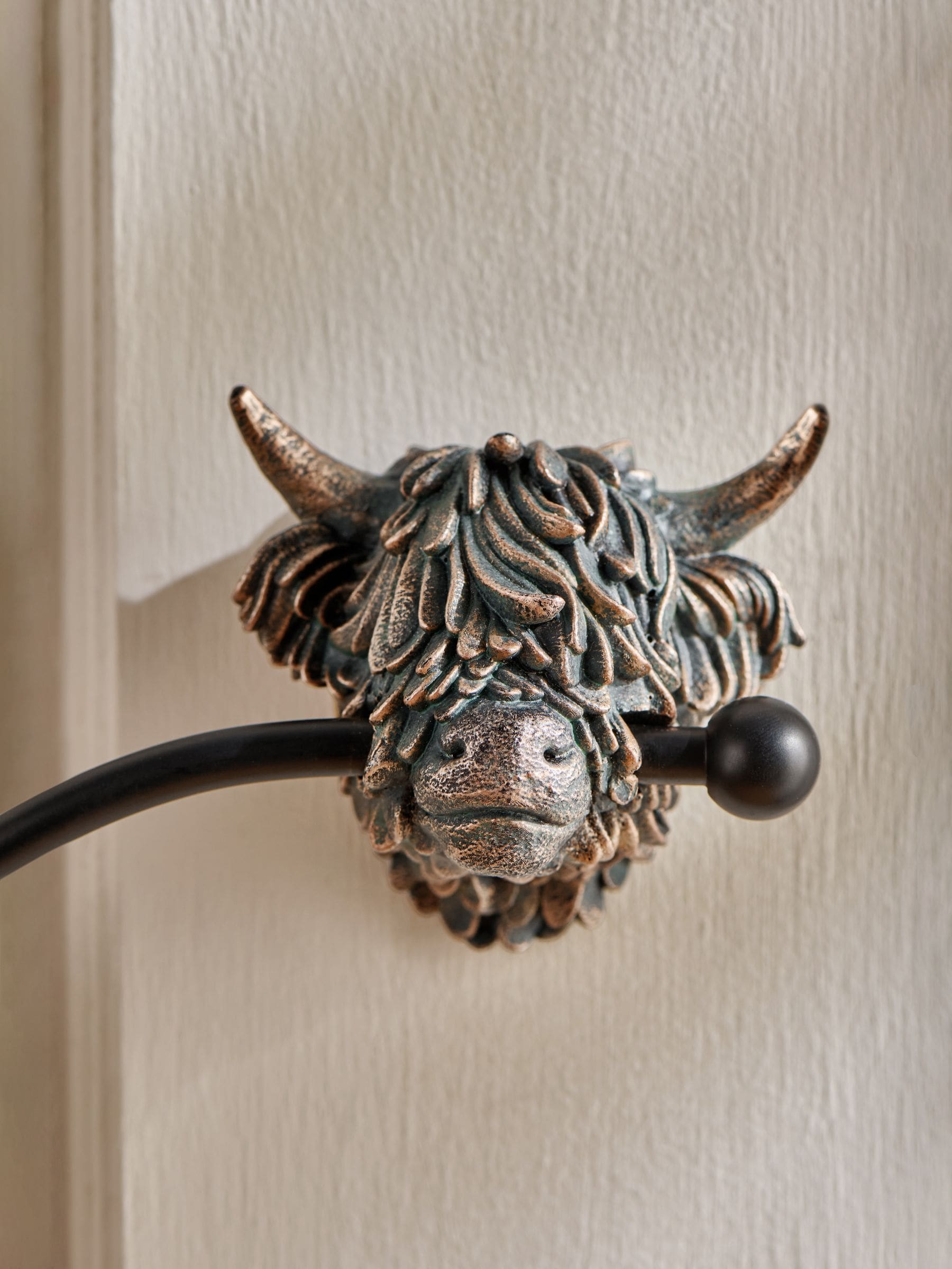 Hamish towel ring bronze resin backplate, imported from the UK
