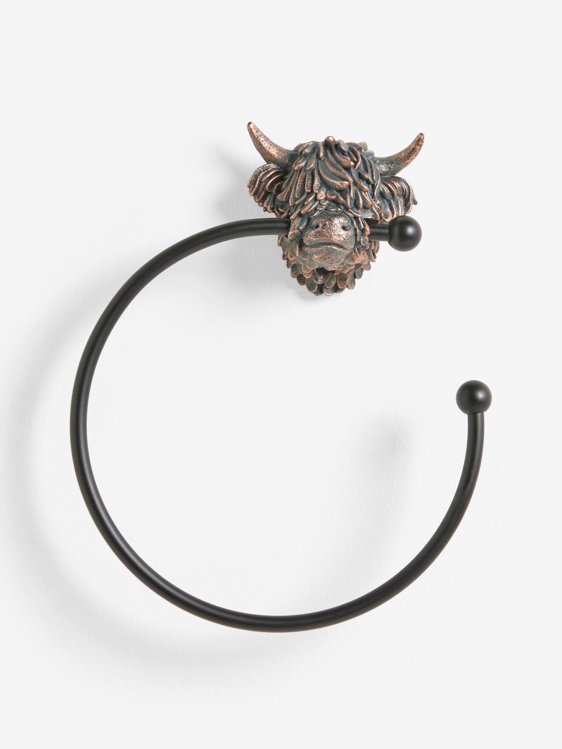 Hamish towel ring bronze resin backplate, imported from the UK