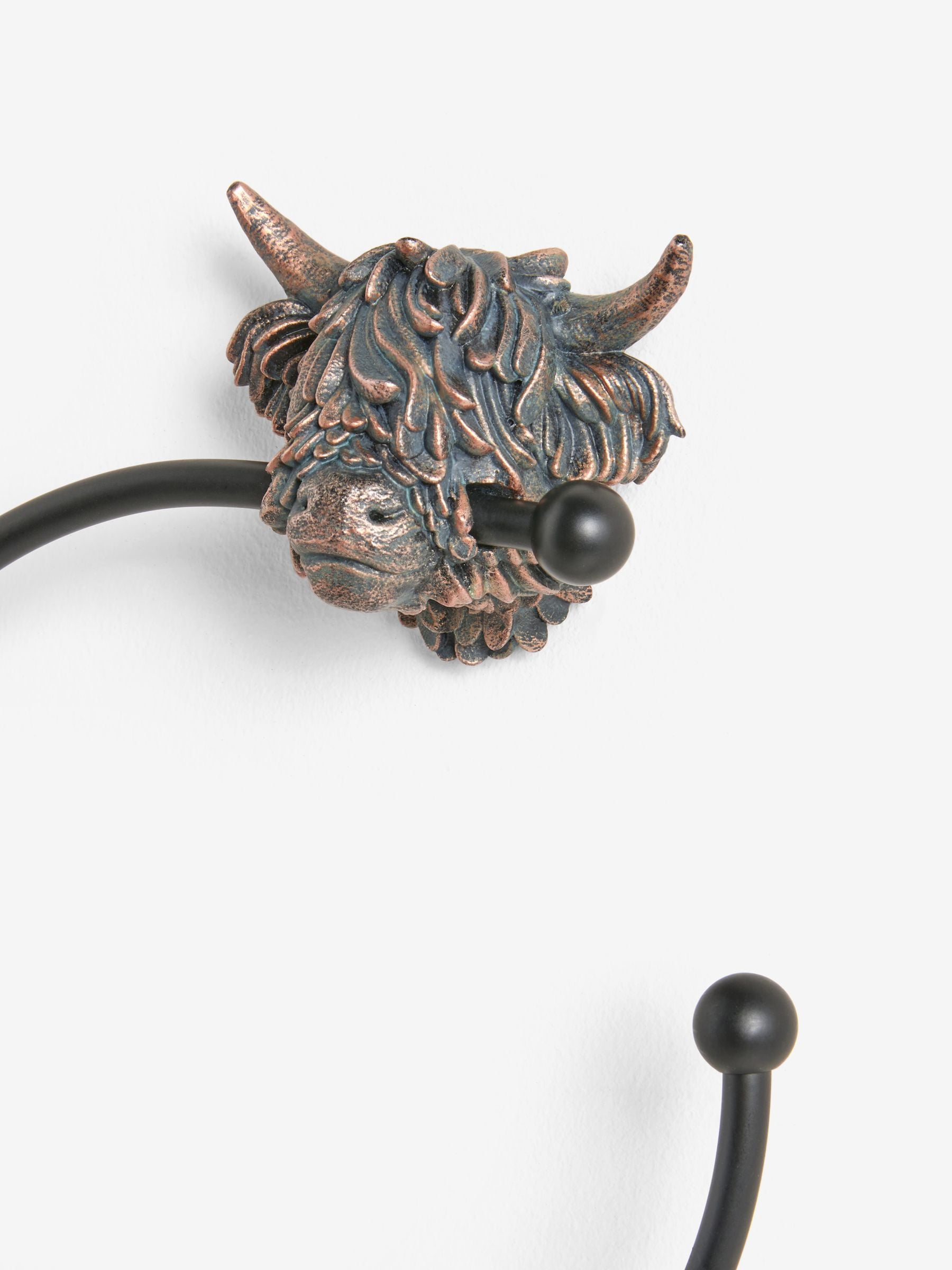 Hamish towel ring bronze resin backplate, imported from the UK
