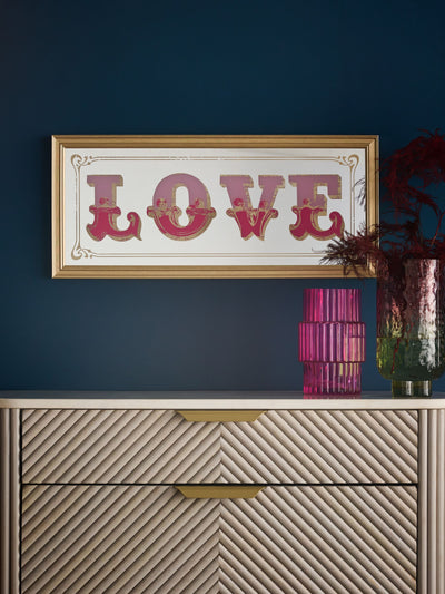 Art mural Pink Love Mirror Slogan