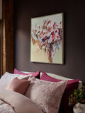 Pink Floral Abstract Canvas Framed Wall Art