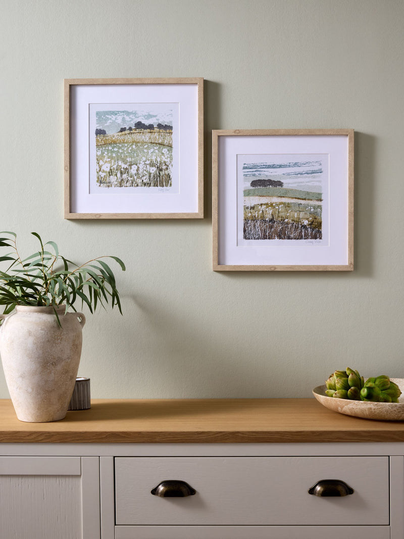 Set of 2 Green Landscape Framed Print Wall Arts