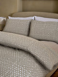 Natural Geometric Reversible Duvet Cover and Pillowcase Set, imported from the UK